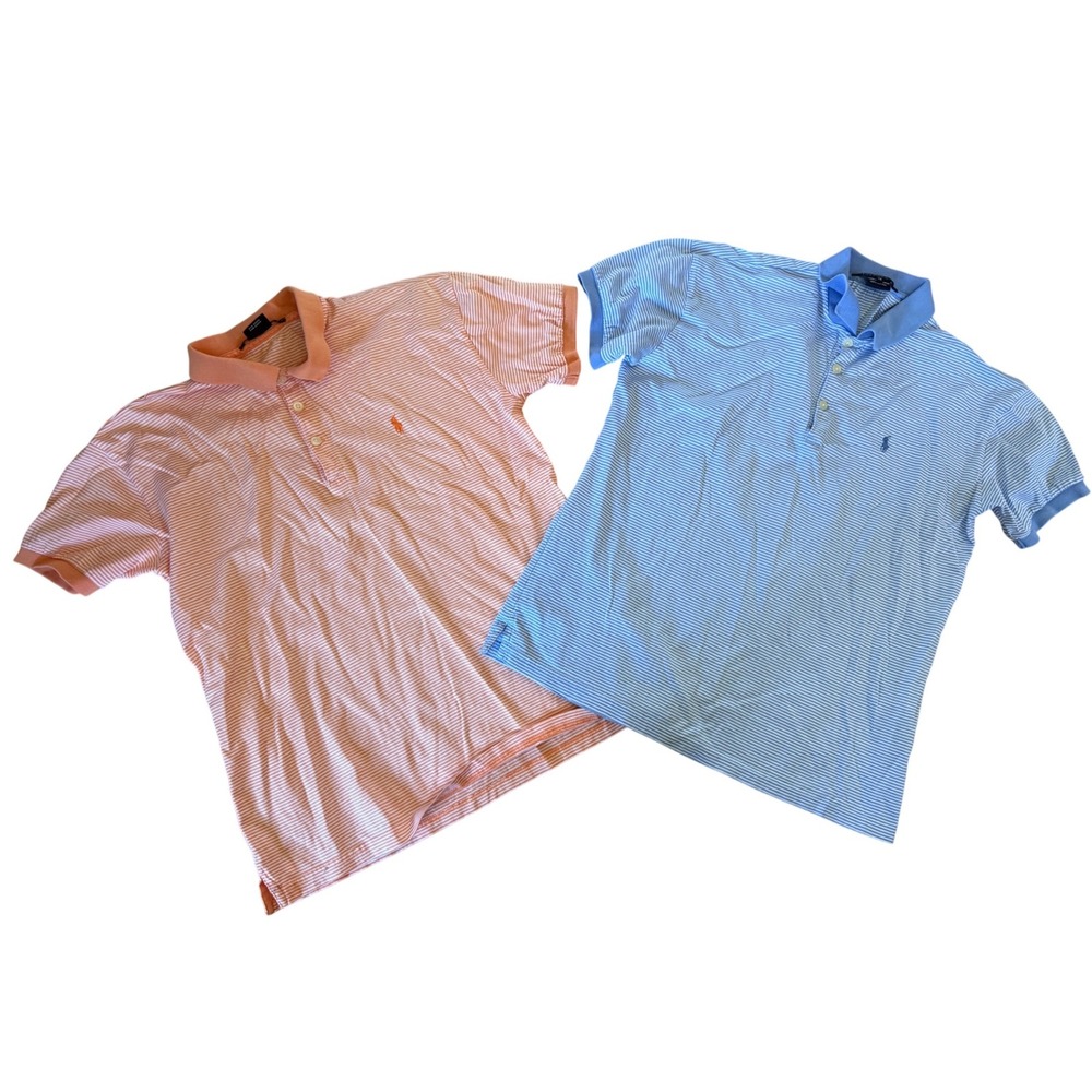 Ralph Lauren Sport striped polo bundle orange and blue‎